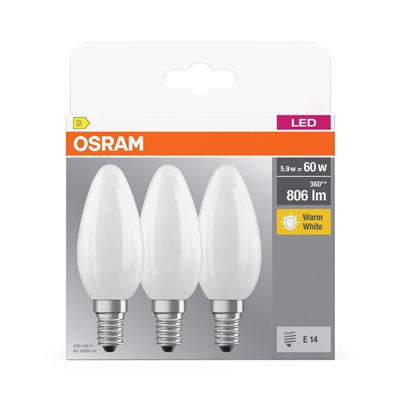 LED BASE CLASSIC B 5.9W 827 Frosted E14