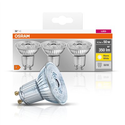 LED BASE PAR16 4.3W 827 GU10