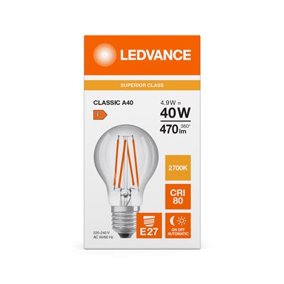 LED CLASSIC A DAYLIGHT SENSOR S 4.9W 827 Clear E27