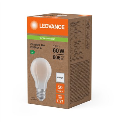 LED CLASSIC A ENERGY EFFICIENCY A S 3.8W 840 Frosted E27