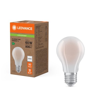 LED CLASSIC A ENERGY EFFICIENCY A S 3.8W 840 Frosted E27