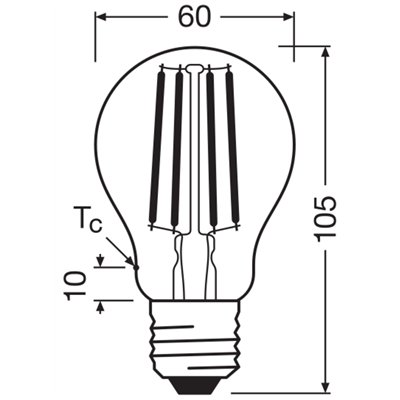 LED CLASSIC A ENERGY EFFICIENCY A S 2.2W 827 Clear E27