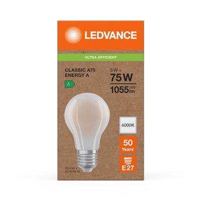 LED CLASSIC A ENERGY EFFICIENCY A S 5W 840 Frosted E27