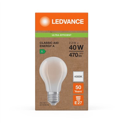 LED CLASSIC A ENERGY EFFICIENCY A S 2.2W 840 Frosted E27