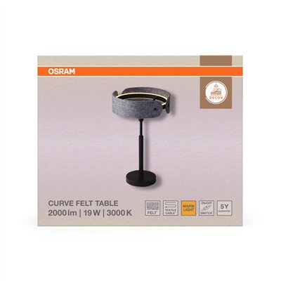 Decor Curve Felt Table 19W 830 Dark Grey