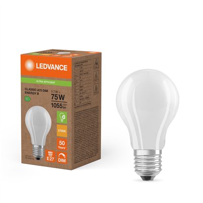 LED CLASSIC A ENERGY EFFICIENCY B DIM S 5.7W 827 Frosted E27
