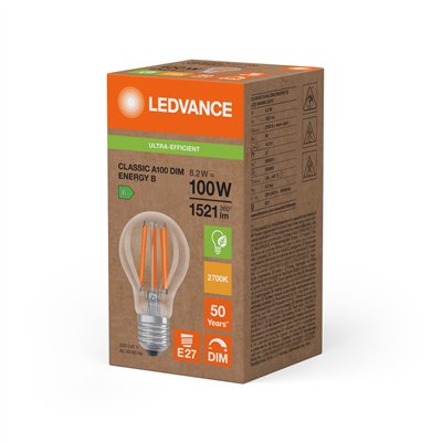 LED CLASSIC A ENERGY EFFICIENCY B DIM S 8.2W 827 Clear E27