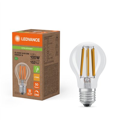 LED CLASSIC A ENERGY EFFICIENCY B DIM S 8.2W 827 Clear E27