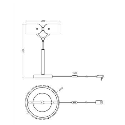 Decor Curve Felt Table 19W 830 Dark Grey