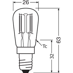 LED SPECIAL T26 1.3W 827 E14