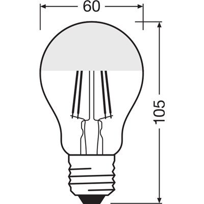 LED CLASSIC A MIRROR P 6.5W 827 Silver E27