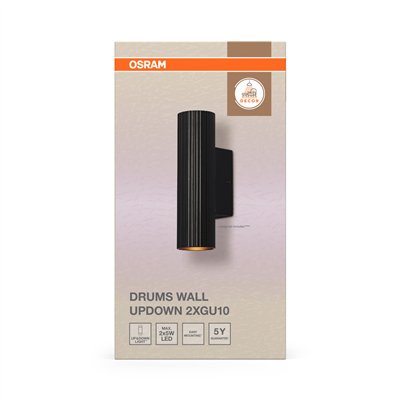 Decor Drums Wall Updown 2XGU10 Black