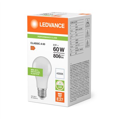 LED CLASSIC A P 8W 840 Frosted E27