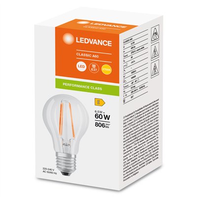 LED CLASSIC A P 6.5W 827 Clear E27