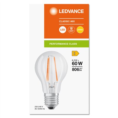 LED CLASSIC A P 6.5W 827 Clear E27