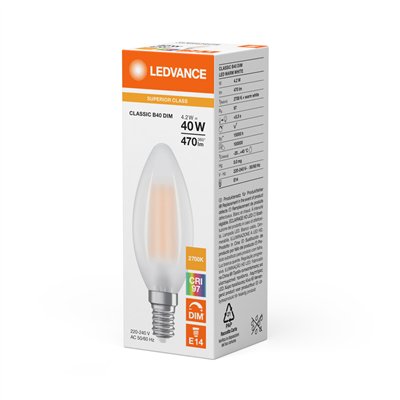 LED CLASSIC B DIM CRI97 S 4.2W 927 Frosted E14