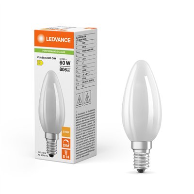 LED CLASSIC B DIM P 5.9W 827 Frosted E14