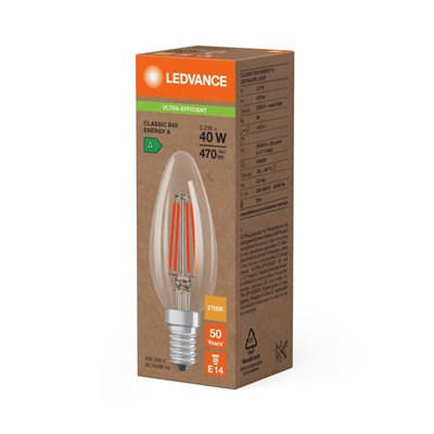 LED CLASSIC B ENERGY EFFICIENCY A S 2.2W 827 Clear E14