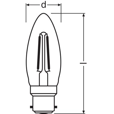 LED CLASSIC B P 2.5W 827 Clear B22d