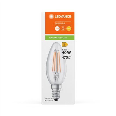 LED CLASSIC B P 4W 827 Clear E14