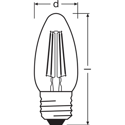 LED CLASSIC B P 4W 827 Clear E27
