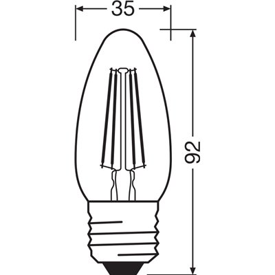 LED CLASSIC B P 4W 827 Clear E27