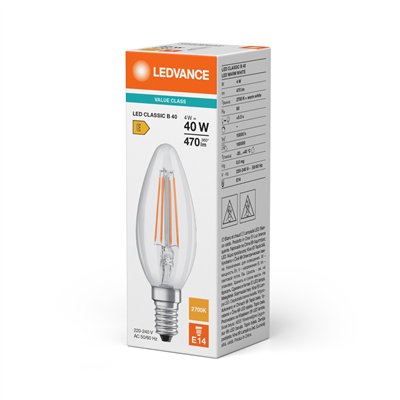 LED CLASSIC B V 4W 827 Clear E14