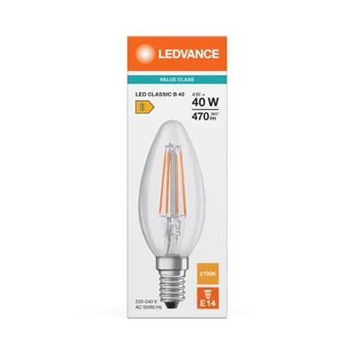 LED CLASSIC B V 4W 827 Clear E14