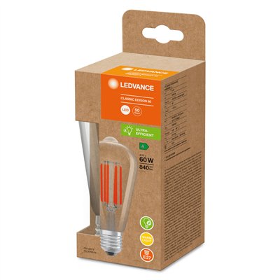 LED CLASSIC EDISON ENERGY EFFICIENCY A S 4W 830 Clear E27