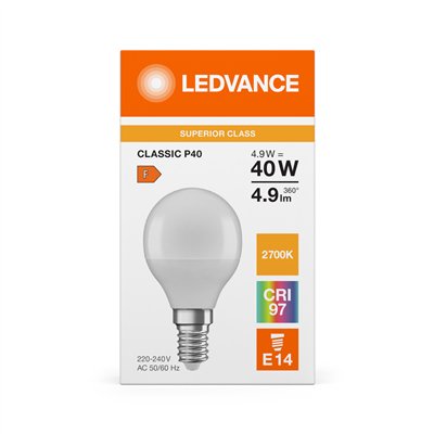 LED CLASSIC LAMPS FROSTED S 4.9W 927 Frosted E14