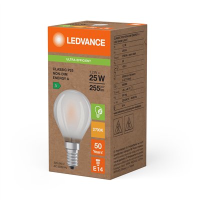 LED CLASSIC P ENERGY EFFICIENCY A S 1.2W 827 Frosted E14