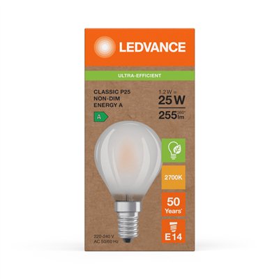 LED CLASSIC P ENERGY EFFICIENCY A S 1.2W 827 Frosted E14