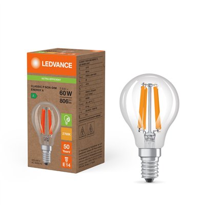 LED CLASSIC P ENERGY EFFICIENCY A S 3.8W 827 Clear E14