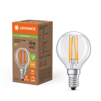 LED CLASSIC P ENERGY EFFICIENCY C DIM S 2.9W 827 Clear E14
