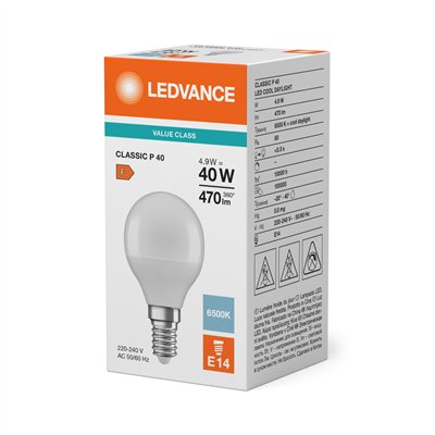 LED CLASSIC P V 4.9W 865 Frosted E14