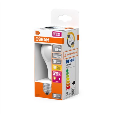 LED DAYLIGHT SENSOR CLASSIC A 10W 827 Frosted E27