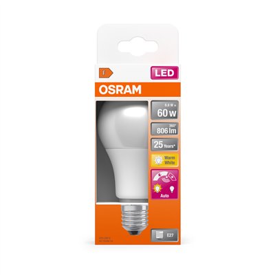 LED DAYLIGHT SENSOR CLASSIC A 8.8W 827 Frosted E27