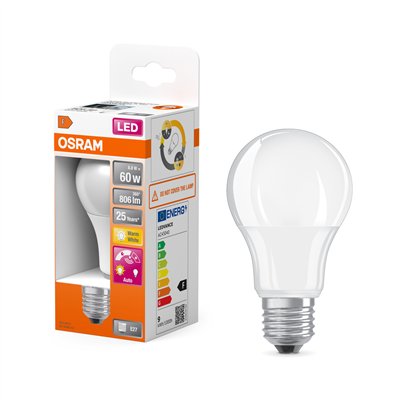 LED DAYLIGHT SENSOR CLASSIC A 8.8W 827 Frosted E27