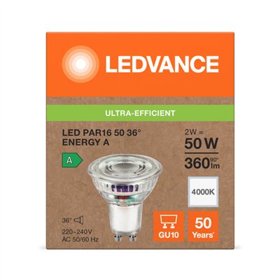 LED LAMPS ENERGY EFFICIENCY REFLECTOR S 2W 840 GU10