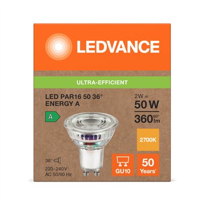 LED LAMPS ENERGY EFFICIENCY REFLECTOR S 2W 827 GU10
