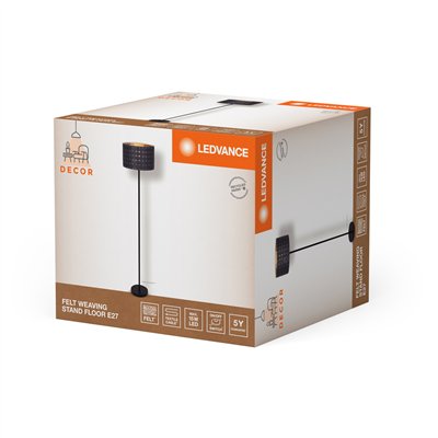 Decor Felt Weaving Cans Standing Floor E27 Dark Gray