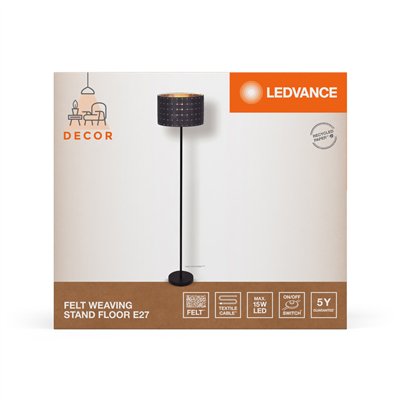 Decor Felt Weaving Cans Standing Floor E27 Dark Gray