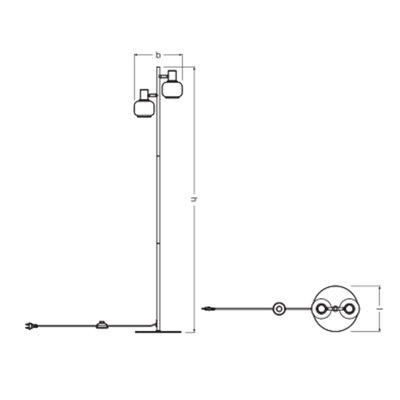 Decor Firefly Floor 2xE14 Black