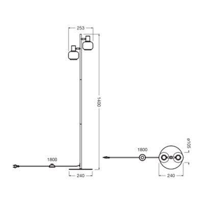 Decor Firefly Floor 2xE14 Black