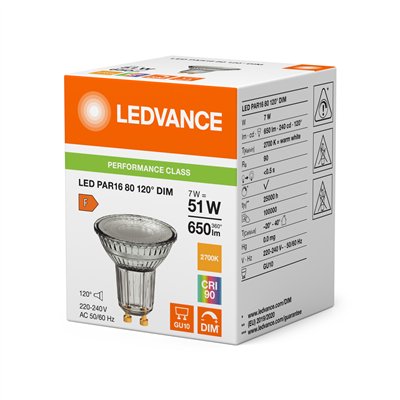 LED PAR16 DIM P 7W 927 GU10