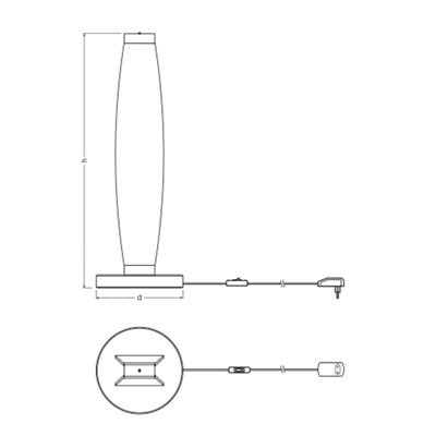 Decor Flat Felt Table 13W 830 Dark Grey