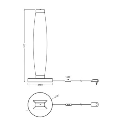 Decor Flat Felt Table 13W 830 Dark Grey