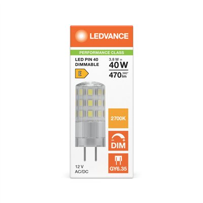LED PIN 12 V DIM P 3.8W 827 Clear GY6.35