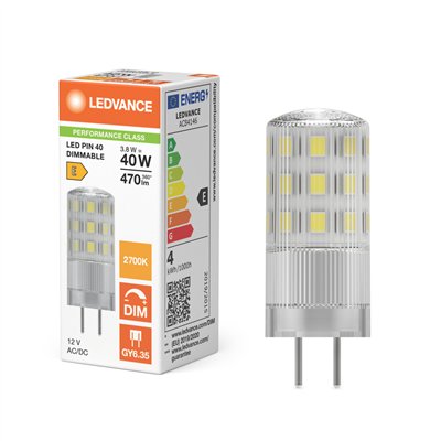 LED PIN 12 V DIM P 3.8W 827 Clear GY6.35