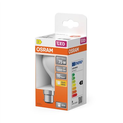 LED Retrofit CLASSIC A 7.5W 827 Frosted B22d